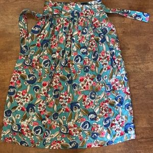 Vintage long floral wrap around skirt